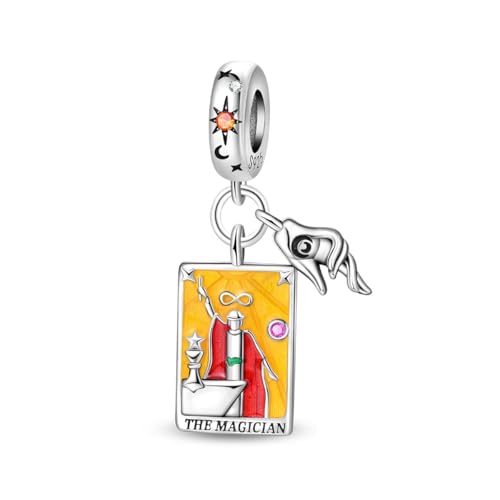 QIKAOLA S925 Sterling Silber Charm für Frauen Tarot Card Serie Charms für Pandora Armbänder und Halsketten von QIKAOLA