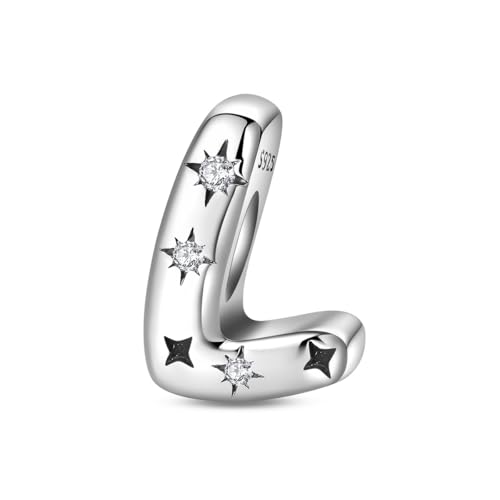 QIKAOLA S925 Sterlingsilber-Buchstaben Charms für Pandora-Armbänder 26 Initialen A-Z Alphabet Anhänger für Damen Schmuck Geschenk von QIKAOLA