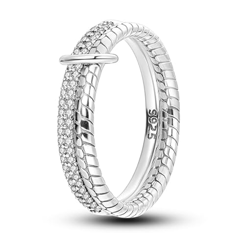 QIKAOLA Sterling Silber Ringe für Frauen Bunte Statement Ringe Cubic Zirkonia Ringe Stapelbar Vintage Ringe Ringe Größe 6-9 von QIKAOLA