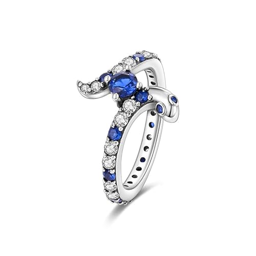 QIKAOLA Sterling Silber Ringe für Frauen Bunte Statement Ringe Cubic Zirkonia Ringe Stapelbar Vintage Ringe Ringe Größe 6-9 von QIKAOLA