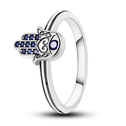 QIKAOLA Sterling Silber Ringe für Frauen Bunte Statement Ringe Cubic Zirkonia Ringe Stapelbar Vintage Ringe Ringe Größe 6-9 von QIKAOLA