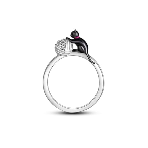 QIKAOLA Sterling Silber Ringe für Frauen - Bunte Statement Cubic Zirkonia Ringe Stapelbar Vintage Größe 6-9 von QIKAOLA