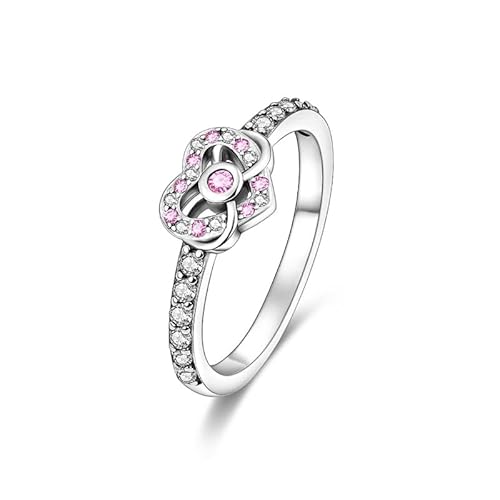 QIKAOLA Sterling Silber Ringe für Frauen - Bunte Statement Cubic Zirkonia Ringe Stapelbar Vintage Größe 6-9 von QIKAOLA
