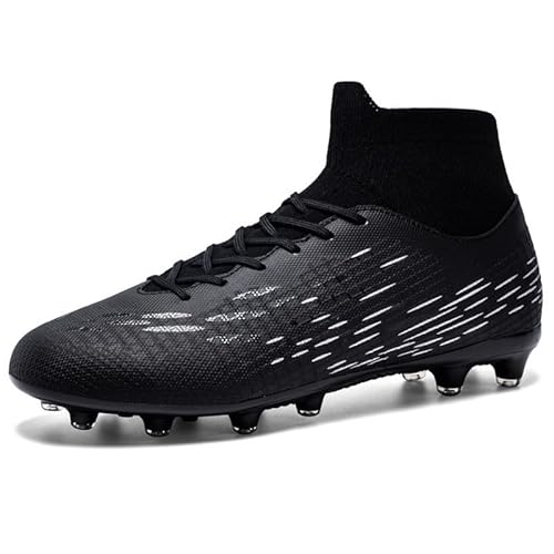 Herren-Fußballschuhe für Jungen, High-Top, Astroturf, leicht, Beruf, Leichtathletik, Fußballschuhe, Indoor-Fußballschuhe, 2 Schwarz, 42.5 EU Herren-Fußballschuhe für Jungen, High-Top, Astroturf, leicht, Beruf, Leichtathletik, Fußballschuhe, Indoor-Fußballschuhe, 2 Schwarz, 42.5 EU von QILTON