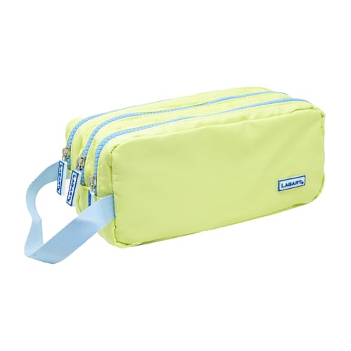 QILZO Schulmäppchen mit 3 Fächern, 21 x 10 x 8 cm, Stiftehalter mit 3 Reißverschlüssen, Schreibwaren-Organizer, Schulbedarf, ideal für Schule, Institut, gelb, Für die Schule QILZO Schulmäppchen mit 3 Fächern, 21 x 10 x 8 cm, Stiftehalter mit 3 Reißverschlüssen, Schreibwaren-Organizer, Schulbedarf, ideal für Schule, Institut, gelb, Für die Schule von QILZO