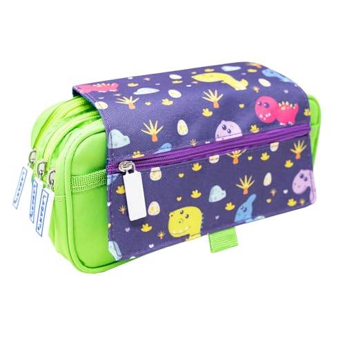 QILZO Schulmäppchen mit 3 Fächern, 22 x 10 x 8 cm, Stiftehalter mit 3 Reißverschlüssen, Klappe, Identifikator, Schreibwaren-Organizer, Schulmaterial, ideal für die Schule für Jungen und Mädchen, grün QILZO Schulmäppchen mit 3 Fächern, 22 x 10 x 8 cm, Stiftehalter mit 3 Reißverschlüssen, Klappe, Identifikator, Schreibwaren-Organizer, Schulmaterial, ideal für die Schule für Jungen und Mädchen, grün von QILZO