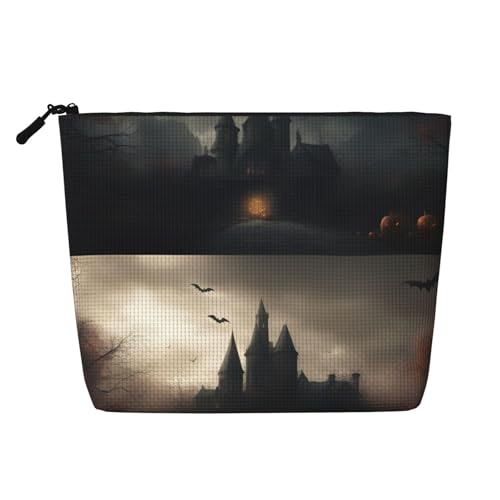 QIN&ZHENG Kosmetiktasche mit Halloween-Horror-Motiv, Reißverschluss, große Make-up-Tasche, Neuheit, Kulturbeutel für Damen, leicht, schwarz, Einheitsgröße, Schwarz, Einheitsgröße, Schwarz, One Size QIN&ZHENG Kosmetiktasche mit Halloween-Horror-Motiv, Reißverschluss, große Make-up-Tasche, Neuheit, Kulturbeutel für Damen, leicht, schwarz, Einheitsgröße, Schwarz, Einheitsgröße, Schwarz, One Size von QIN&ZHENG