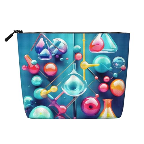QIN&ZHENG Kosmetiktasche mit abstrakter Wissenschafts-Chemie-Illustration, 3D-Druck, große Make-up-Tasche, Kosmetiktasche für Damen, leicht, schwarz, Einheitsgröße, Schwarz, Einheitsgröße, Schwarz, QIN&ZHENG Kosmetiktasche mit abstrakter Wissenschafts-Chemie-Illustration, 3D-Druck, große Make-up-Tasche, Kosmetiktasche für Damen, leicht, schwarz, Einheitsgröße, Schwarz, Einheitsgröße, Schwarz, von QIN&ZHENG