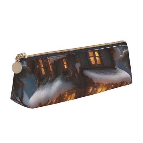 QIN&ZHENG Weihnachts-Dorfhaus mit 3 Drucken, modisch, Leder, dreieckig, leicht, Kosmetiktasche, Volldruck, kompakt, Organizer, weiß, Einheitsgröße, stilvoll, weiß, Einheitsgröße, stilvoll, Weiß, One QIN&ZHENG Weihnachts-Dorfhaus mit 3 Drucken, modisch, Leder, dreieckig, leicht, Kosmetiktasche, Volldruck, kompakt, Organizer, weiß, Einheitsgröße, stilvoll, weiß, Einheitsgröße, stilvoll, Weiß, One von QIN&ZHENG
