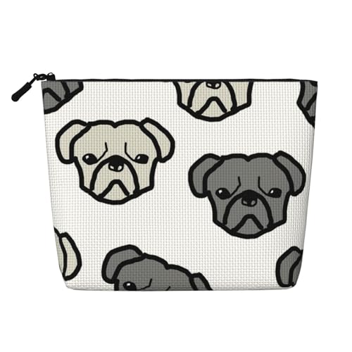 QIN&ZHENG merican Kosmetiktasche mit Hundekopf-Aufdruck, Reißverschluss, große Make-up-Tasche, Neuheit, Kulturbeutel für Damen, leicht, schwarz, Einheitsgröße, Schwarz, Einheitsgröße, Schwarz, One QIN&ZHENG merican Kosmetiktasche mit Hundekopf-Aufdruck, Reißverschluss, große Make-up-Tasche, Neuheit, Kulturbeutel für Damen, leicht, schwarz, Einheitsgröße, Schwarz, Einheitsgröße, Schwarz, One von QIN&ZHENG