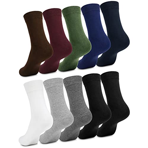 QINCAO 10/12 Paar Socken Herren Damen Atmungsaktive Sport Schwarz Baumwolle Lange Komfortbund Socks von QINCAO