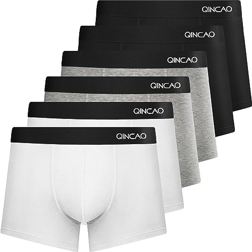 QINCAO Boxershorts Herren 6er Pack Ohne Kratzenden Zettel Männer Unterwäsche Baumwolle(Gr. S - 4XL) von QINCAO