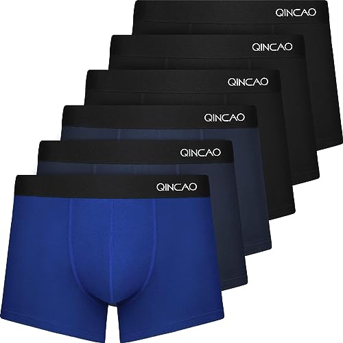 QINCAO Boxershorts Herren 6er Pack Ohne Kratzenden Zettel Männer Unterwäsche Baumwolle(Gr. S - 4XL) von QINCAO