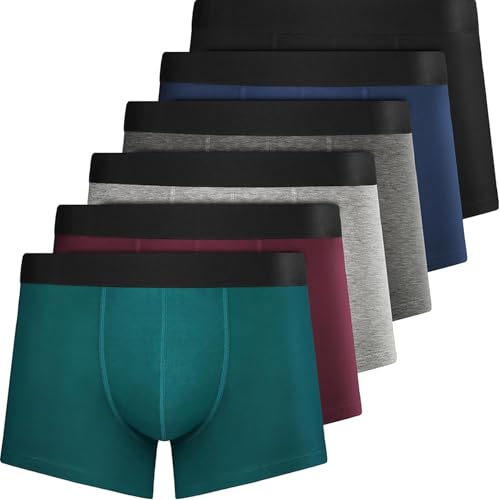 QINCAO Boxershorts Herren 6er Pack Männer Unterwäsche Unterhosen Men Retroshorts Boxer Baumwolle von QINCAO