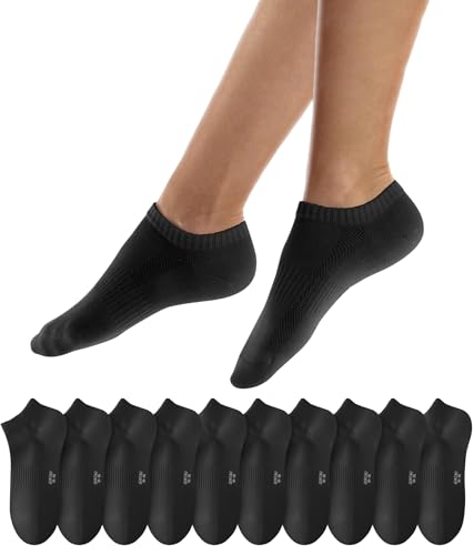 QINCAO Sneaker Socken Herren Damen 10 Paar Kurze Halbsocken Baumwolle Sportsocken Atmungsaktiv Laufsocken von QINCAO