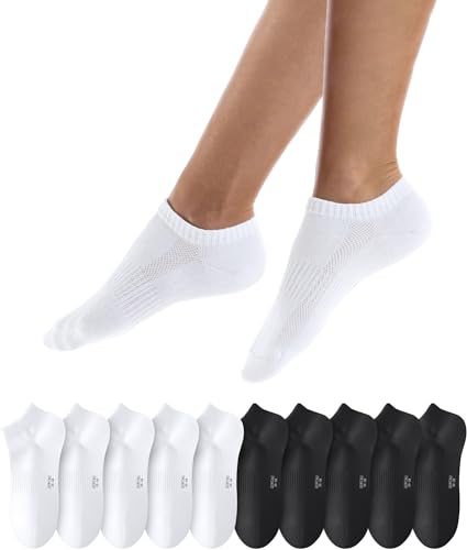 QINCAO Sneaker Socken Herren Damen 10 Paar Kurze Halbsocken Baumwolle Sportsocken Atmungsaktiv Laufsocken von QINCAO