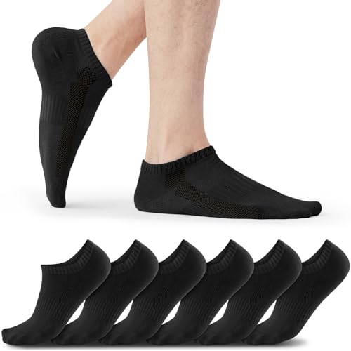 QINCAO Sneaker Socken Herren Damen 6 Paar Kurze Halbsocken Baumwolle Sportsocken Atmungsaktiv Laufsocken von QINCAO