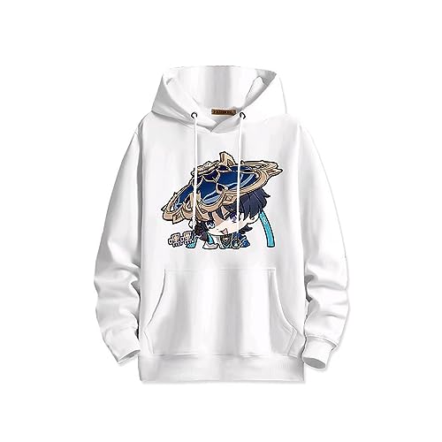 QINDA Scaramouche Hoodie, Paar Outfit Baumwolle Pullover, Damen Kostüme Unisex Teenager Kapuzenpullover Sweatshirt Dailywear, Weiß-2, 50 von QINDA