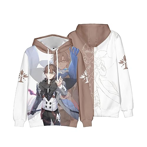 QINDA Seele Himeko Dan Heng Jing Yuan Hoodies, Anime-Langarm-Sweatshirts für Herren und Damen, kreative Persönlichkeitsdruck-Tops, Teenager, Pullover-Tops, Welt Yang, 46 von QINDA