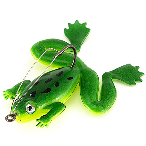QINGCHU Angelköder Hakenfischköder Frosch Weicher Köder Lockt Angeln Kurbelköder mit Haken for Erwachsene Kinder zu Hause Outdoor-Angelausrüstung von QINGCHU