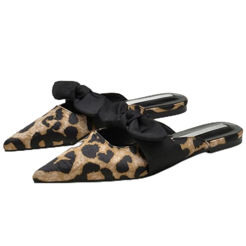 QINGE Damen Slides Offene Zehenschuhe Damen Hausschuhe Damen Sandalen Damen Sommer Sandale Strand Flip Flops Damen Pantoletten Damen Hausschuhe 14 Leopardenmuster 39 von QINGE