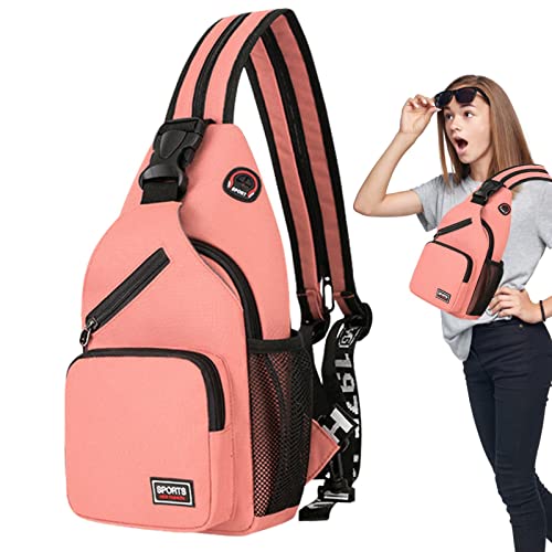 QINGHUAI Crossbody Sling Rucksack | Sling-Rucksack zum Wandern | Crossbody Schultertasche Crossbody Sling Rucksack für Männer Frauen, Brust Umhängetasche Sling Bag Umhängetasche Daypack von QINGHUAI