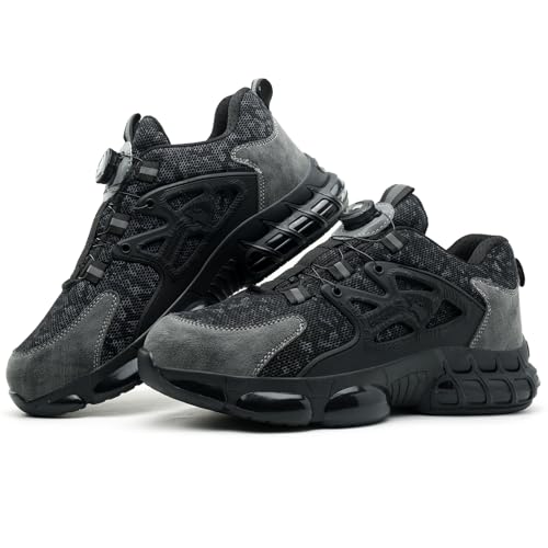 QINGRUIPAI Arbeitsschuhe Herren Sportliche Sicherheitsschuhe Leicht Trends Drehknopf Anti-Smash und Anti-Punktur von QINGRUIPAI