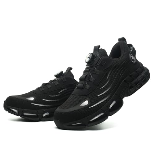 QINGRUIPAI Sicherheitsschuhe Herren Sportliche Arbeitsschuhe Leicht Trends Drehknopf Anti-Smash und Anti-Punktur Arbeit Versicherung Schuhe Unisex von QINGRUIPAI