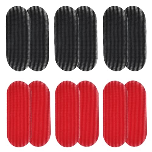 12 Stück Haarhalter für Damen & Herren, Magischer Haaraufkleber Selbstklebend, Friseurzubehör für Pony & Gesichtshaare, Haar Fransen Aufkleber Pads zum Schminken & Waschen (Schwarz, Rot) von QINGZY