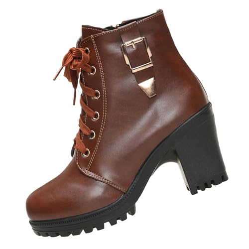 QINQNC Damen Boots Winter,Womens Ankle Boots Ladies Block Heel Ankle Bootie Wellington Boots Stylish Cowboy Short Boot Leather Waterproof Boot for Party Prom QINQNC Damen Boots Winter,Womens Ankle Boots Ladies Block Heel Ankle Bootie Wellington Boots Stylish Cowboy Short Boot Leather Waterproof Boot for Party Prom von QINQNC
