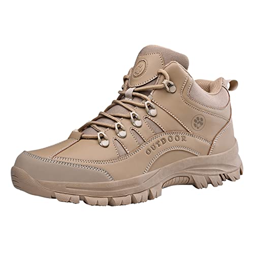 QINQNC Manner Orthofeet Trainers Herren Tennis Beige 2022 New Border Außenhandel Outdoor Große Größe Reise Sport Bergsteigen Shaku Farbe Schwarz Militärstiefel Men Freizeit Gymnastik Elegant (A, 44) von QINQNC