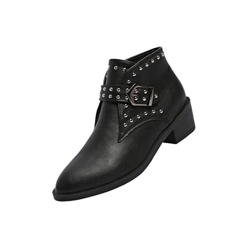 QINQNC Westernstiefel Damen,Womens Chelsea Boots Ladies Leather Black Wellies Short Boot Fashion Girls Ankle Boots Ankle Bootie for Party Prom QINQNC Westernstiefel Damen,Womens Chelsea Boots Ladies Leather Black Wellies Short Boot Fashion Girls Ankle Boots Ankle Bootie for Party Prom von QINQNC