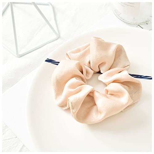 Stirnband Damen 1 STÜCKE Dame Haarkruste Ring Elastische reine Farbe Bobble Sporttanz Scrunchie Stirnband(Beige) von QINYUML
