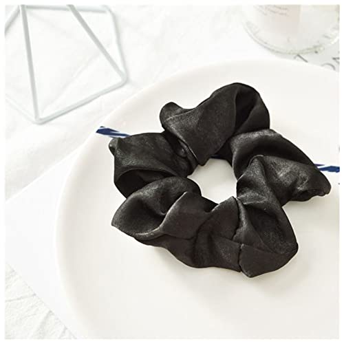 Stirnband Damen 1 STÜCKE Dame Haarkruste Ring Elastische reine Farbe Bobble Sporttanz Scrunchie Stirnband(Black) von QINYUML