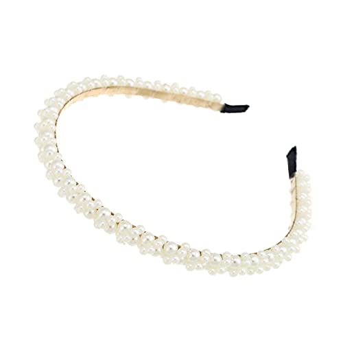 Stirnband Damen Elegante Perlenstirnband for Frauen Haarschmuck Haarbänder Mode Mädchen Haarreifen Band Ornament Braut Hochzeit Headwear Stirnband(CD1374-A) von QINYUML