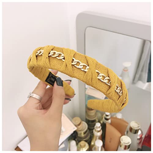 Stirnband Damen Europa Metallkette Stirnbänder for Frauen Lünette Schwarz Haarband Weibliche Haarreifen Mode Headwear Mädchen Haarbänder Haarschmuck Stirnband(4) von QINYUML