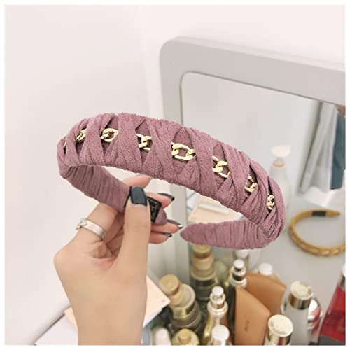 Stirnband Damen Europa Metallkette Stirnbänder for Frauen Lünette Schwarz Haarband Weibliche Haarreifen Mode Headwear Mädchen Haarbänder Haarschmuck Stirnband(5) von QINYUML