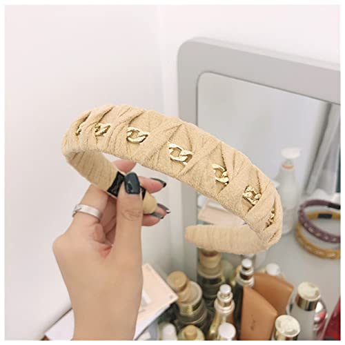 Stirnband Damen Europa Metallkette Stirnbänder for Frauen Lünette Schwarz Haarband Weibliche Haarreifen Mode Headwear Mädchen Haarbänder Haarschmuck Stirnband(7) von QINYUML