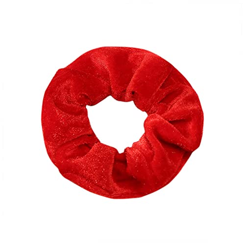 Stirnband Damen Frau Samt Scrunchies Solide Haarring Krawatten for Mädchen Pferdeschwanzhalter Gummiband Elastische Haarband Haarschmuck Headwear Stirnband(R) von QINYUML