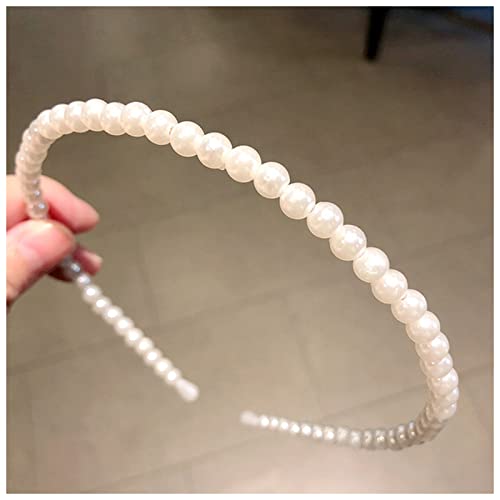 Stirnband Damen Frauen Perlen Stirnbänder Barock Haarbänder Dame Mädchen Haarfassung Lünette for Haare Mode Kopfbedeckung Haarschmuck Stirnband(2) von QINYUML