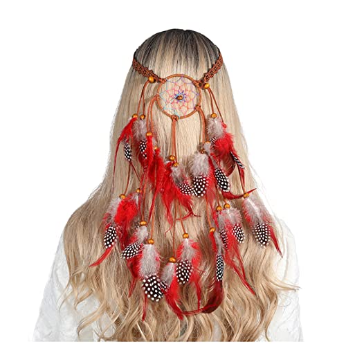 Stirnband Damen Mode for Frau Haarschmuck Pfau Feder Turban Damen Passen Sie Haarband an Stirnband(CB0336-D) von QINYUML