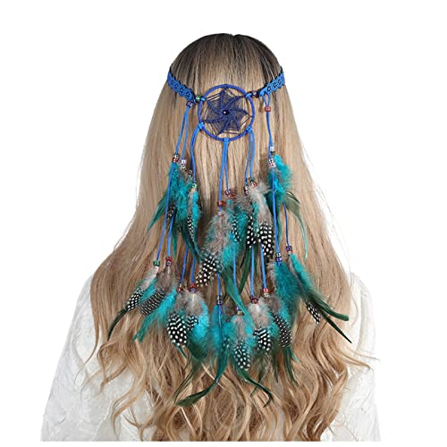 Stirnband Damen Mode for Frau Haarschmuck Pfau Feder Turban Damen Passen Sie Haarband an Stirnband(CB0339-B) von QINYUML