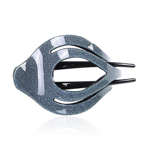 Stirnband Damen Rhinestone Haarnadelblume Duckbill Haar Krallen Vintage Haarspangen Haarschmuck for Frauen, die Pferdeschwanz Headwear glänzt Stirnband(CB0595-D) von QINYUML