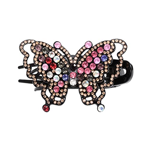 Stirnband Damen Rhinestone Haarnadelblume Duckbill Haar Krallen Vintage Haarspangen Haarschmuck for Frauen, die Pferdeschwanz Headwear glänzt Stirnband(CB0762-H) von QINYUML