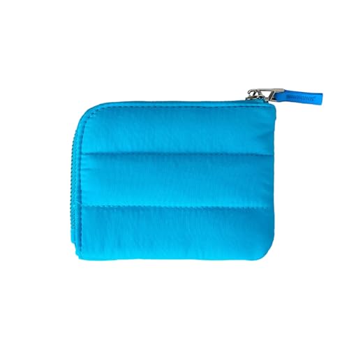 QINZITAO Damen Nylon-Kartenhalter mit Reißverschlüssen, Münzgeldbörse, gesteppt, kleine Geldbörse, für den täglichen Gebrauch von QINZITAO