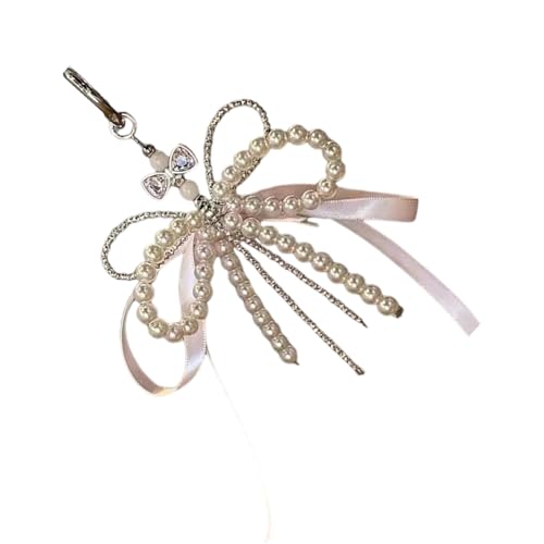 QINZITAO Eleganter Schmetterlings-Anhänger mit Kunstperlen für Handtaschen, modisches Geldbörsen-Accessoire mit angenehmer Haptik von QINZITAO