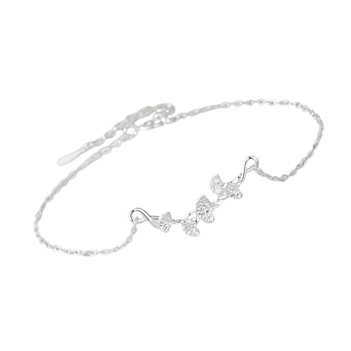QINZITAO Elegantes Ginkgo-Blatt-Halskette und Armband-Set, Verzierung, symbolisiert Langlebigkeit und Wohlstand für modische Frauen von QINZITAO