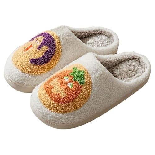 QIPILON Damen Plüsch Herz Liebe Hausschuhe - Blaue Augen Pilz Katzenohren Retro Memory Foam Soft Plüsch Home Schuhe, A-Plätzchen-Kürbis, 5.5-6 Women/4.5-5 Men QIPILON Damen Plüsch Herz Liebe Hausschuhe - Blaue Augen Pilz Katzenohren Retro Memory Foam Soft Plüsch Home Schuhe, A-Plätzchen-Kürbis, 5.5-6 Women/4.5-5 Men von QIPILON