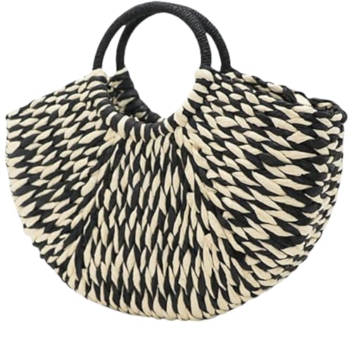 QIPUCNLYA Sommer-Strandtasche for Damen, große Handtasche aus gewebtem Stroh mit Henkel oben, mehrfarbige Rattan-Tragetasche, Strohgeldbörse for Damen, Strandaccessoire im Boho-Chic-Stil von QIPUCNLYA
