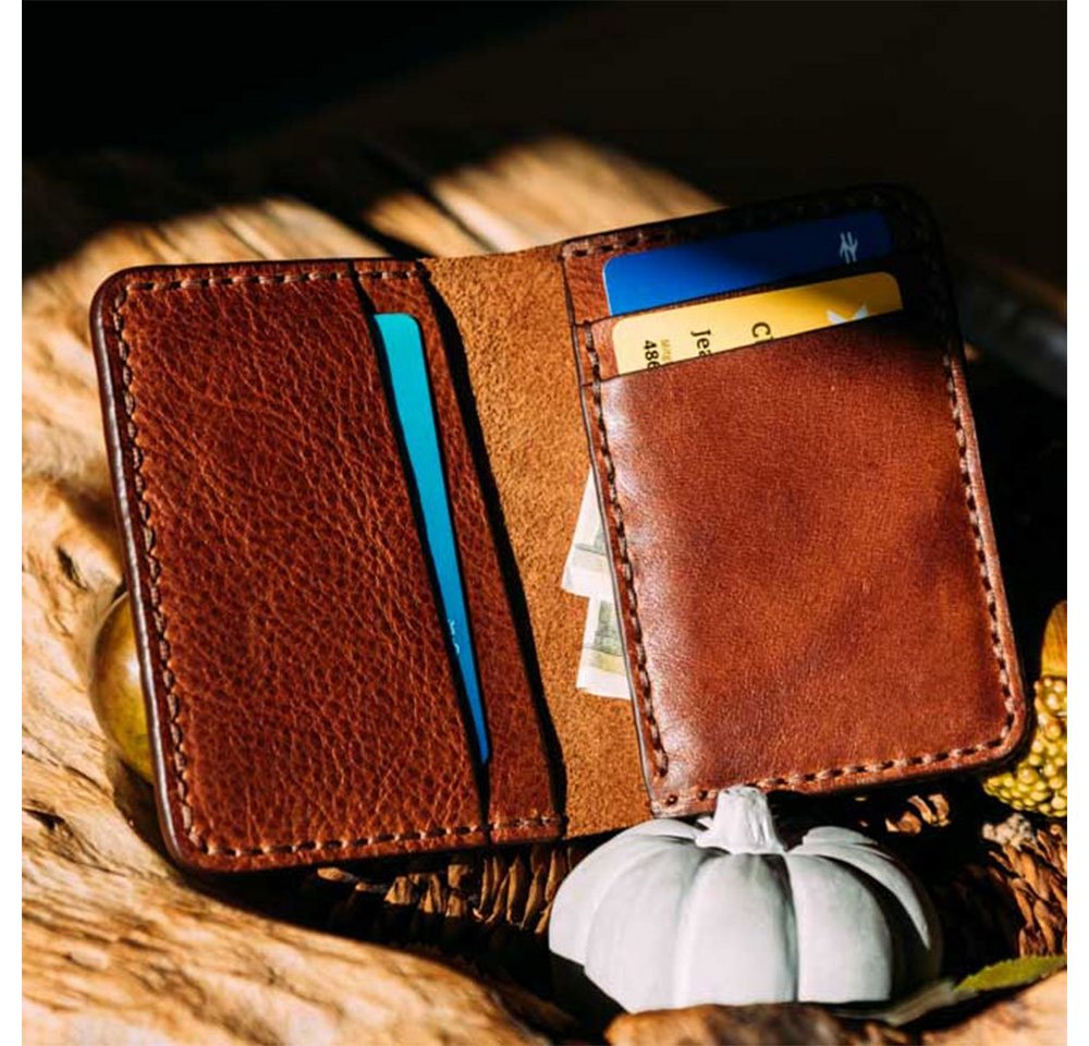 QIRAS Geldbörse Lord - Kartenetui Geldbörse Smart Wallet Portemonnaie (1-tlg), Zeitloses Design im Vintage Look, handgenäht aus sorgfältig ausgewähltem Leder. von QIRAS